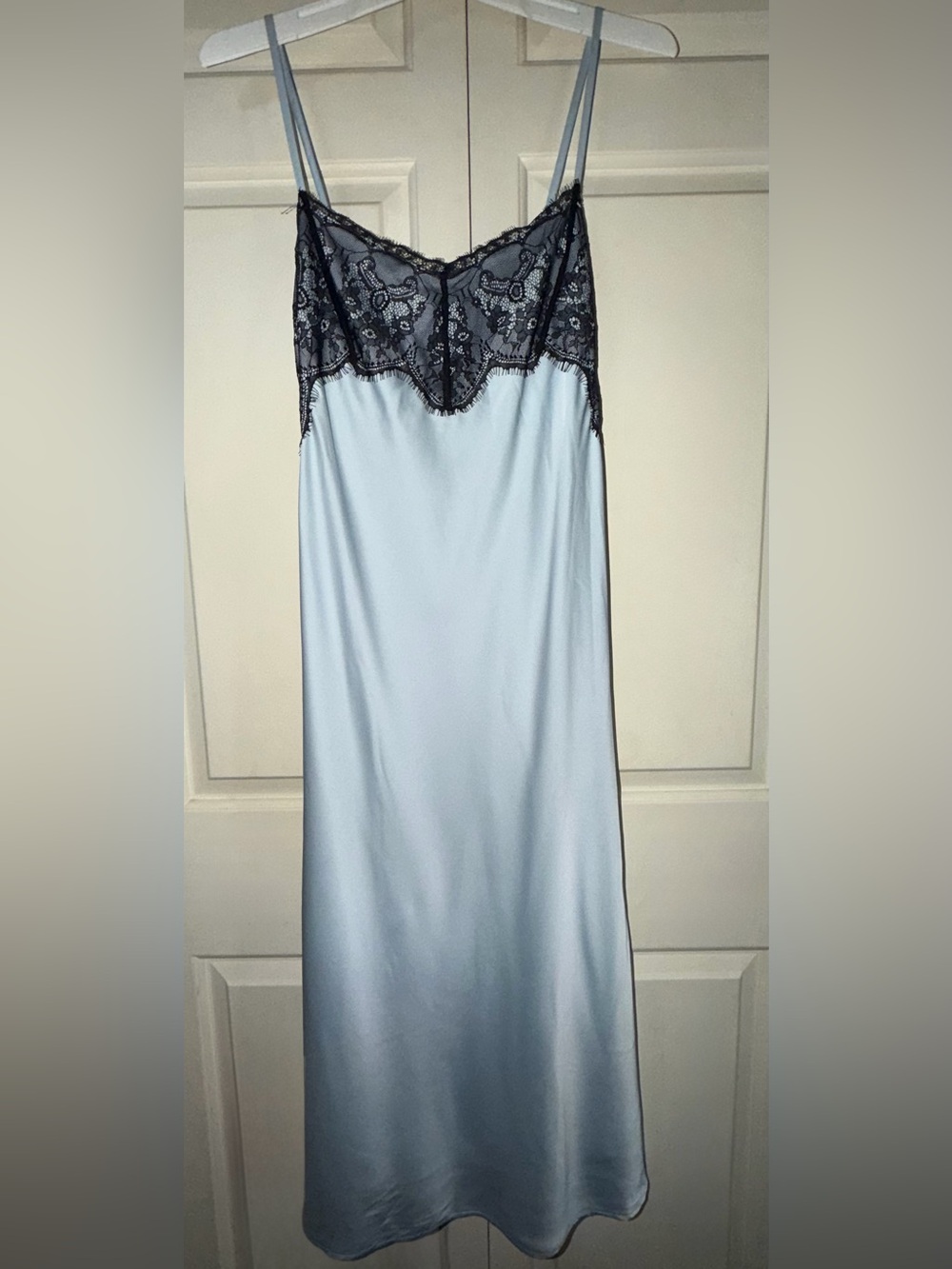 Wild Fable Lace Trim Satin Midi Slip Dress, Medium